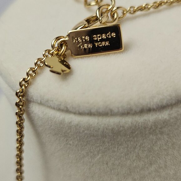 Kate Spade Cut Out Spade Signature Logo Gold Plated Necklace 16" with Extender - Picture 6 of 9